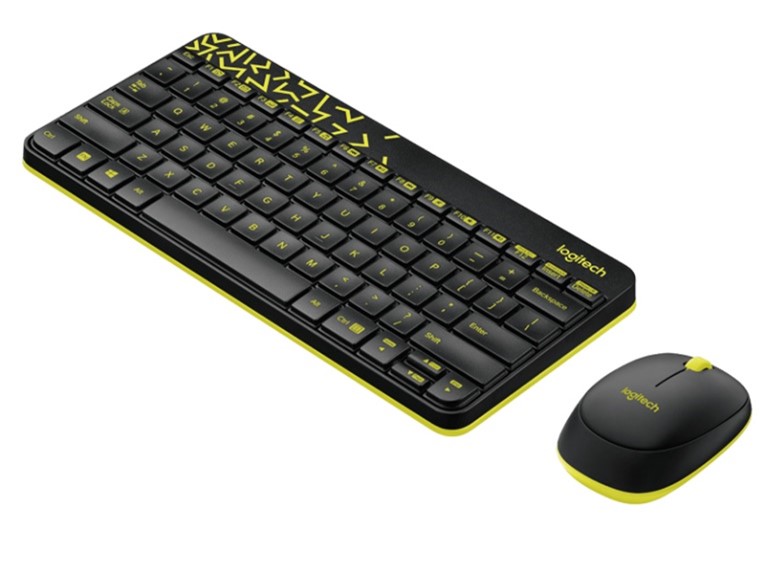 Logitech colourful wireless keyboard and mouse combo